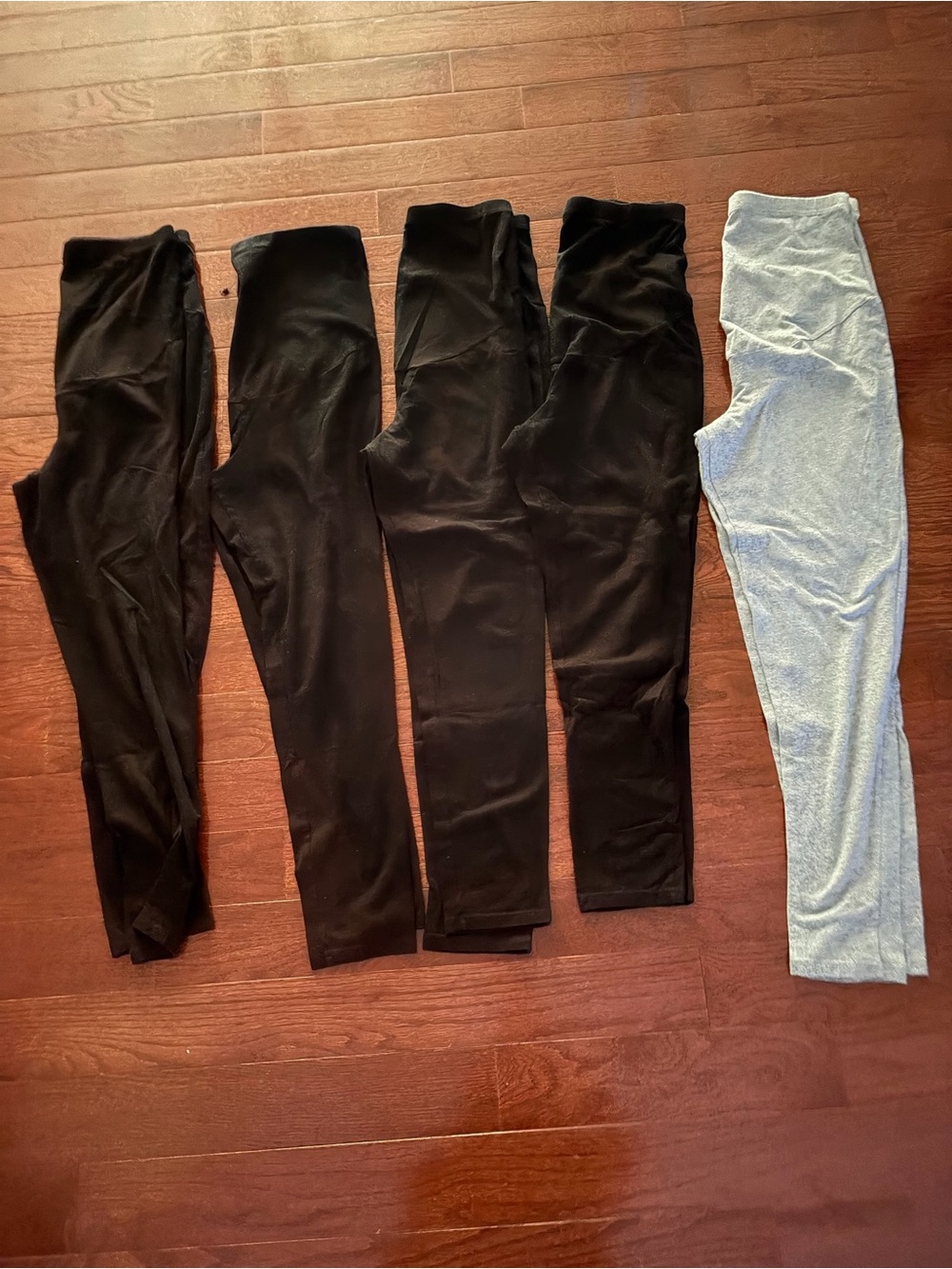 Time and Tru Women's Maternity Leggings Pack - Black and Light Gray